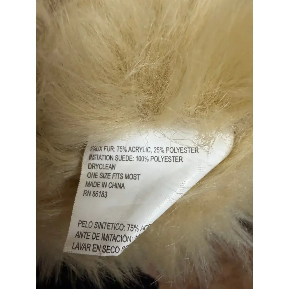 Winter Gloves Women's Faux Suede Tan Lining Faux Fur Snow Warm Hands